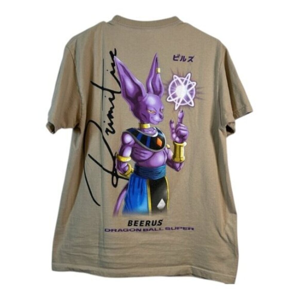 Primitive x Dragon Ball Super Beerus Graphic Tan Shirt Size Med GUC #VEG-0738